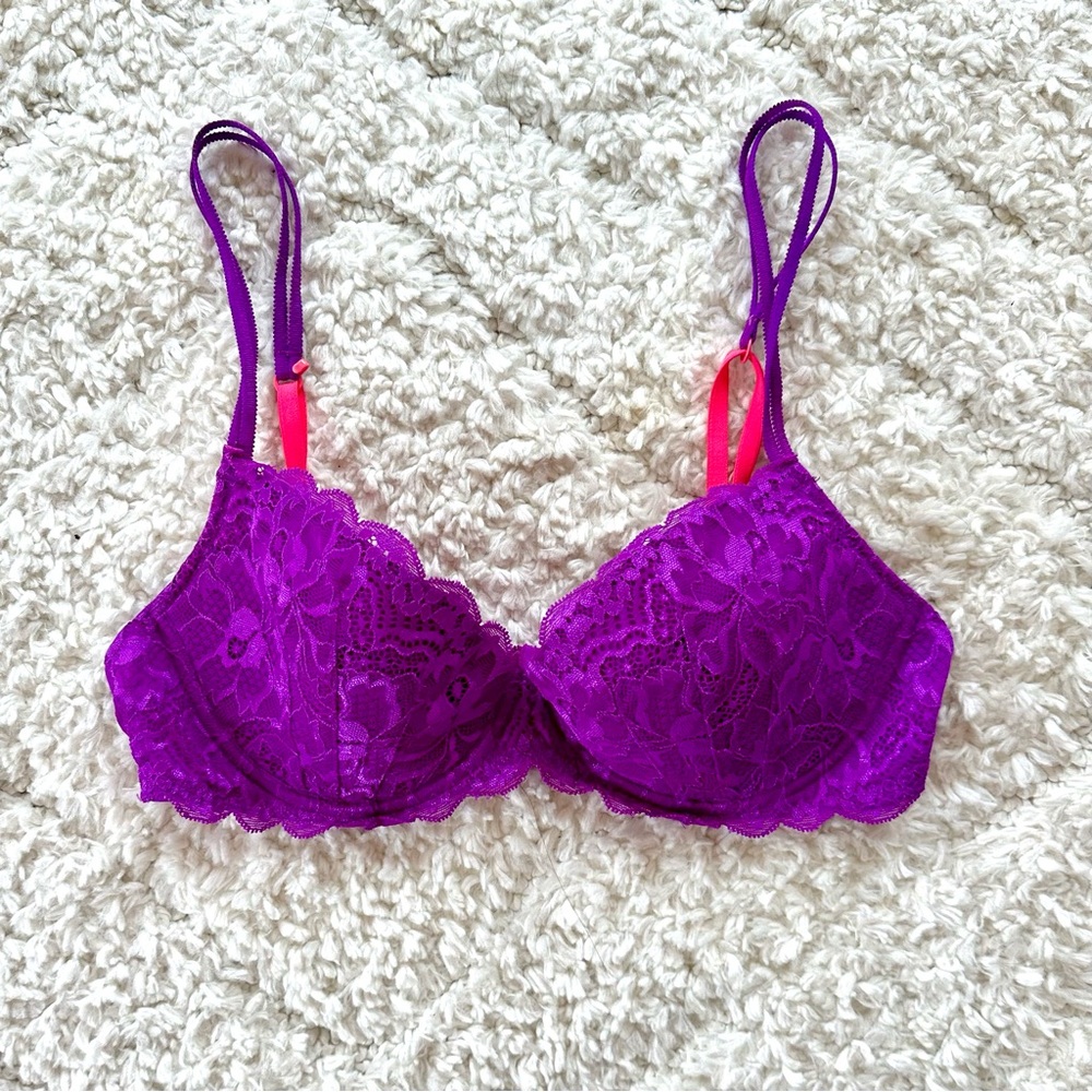 Victoria’s Secret PINK purple lace bra, size 34C